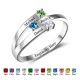 Mother's Birthstone Ring, Sterling Silver Personalized Engravable Ring JEWJORI102505